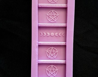 Emlems Pentagram pentacle moons Silicone Mould for wax melts, resin, clay, soap, chocolate, fondant, cake toppers and so much more