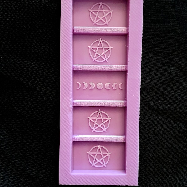 Emlems Pentagram pentacle moons Silicone Mould for wax melts, resin, clay, soap, chocolate, fondant, cake toppers and so much more