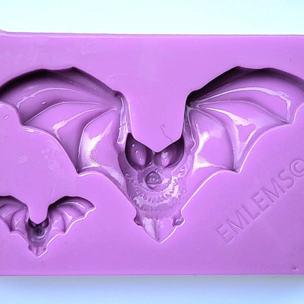 Emlems Bats Duo silicone mould for resin, wax, clay, cake toppers, fondant, chocolate etc