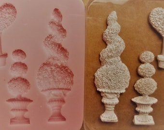 Small Topiary tree set set Silicone Mould food safe for cake toppers, resin, clay, fondant, jesmonite and more