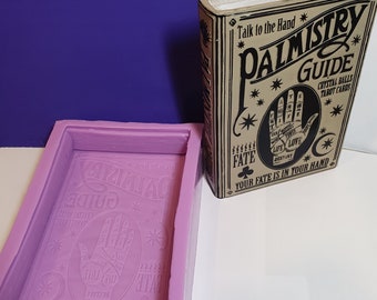 Mystic Palmistry Book Silicone Mould food safe for cake toppers, resin, fondant, chocolate etc