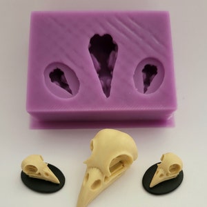 Emlems Ravens cameo set Silicone Mould pendant earrings for Resin, cake toppers, fondant, chocolate, soap, clay, wax and so much more
