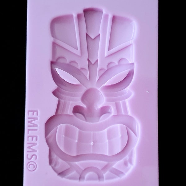 Emlems Tribal Flame Tiki totem face 14 Silicone Mould for wax, resin, clay, cake toppers, chocolate and more