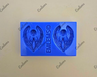 Emlems Earring size Angels duo Silicone Mould for resin and food safe for cake toppers, resin, fondant, chocolate etc