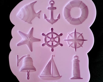 Emlems Nautical Lifeguard Silicone Mould for resin, clay, wax, fondant etc. Sealife, nautical