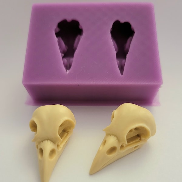 Emlems Ravens duo Silicone Mould pendant earrings for Resin, cake toppers, fondant, chocolate, soap, clay, wax and so much more