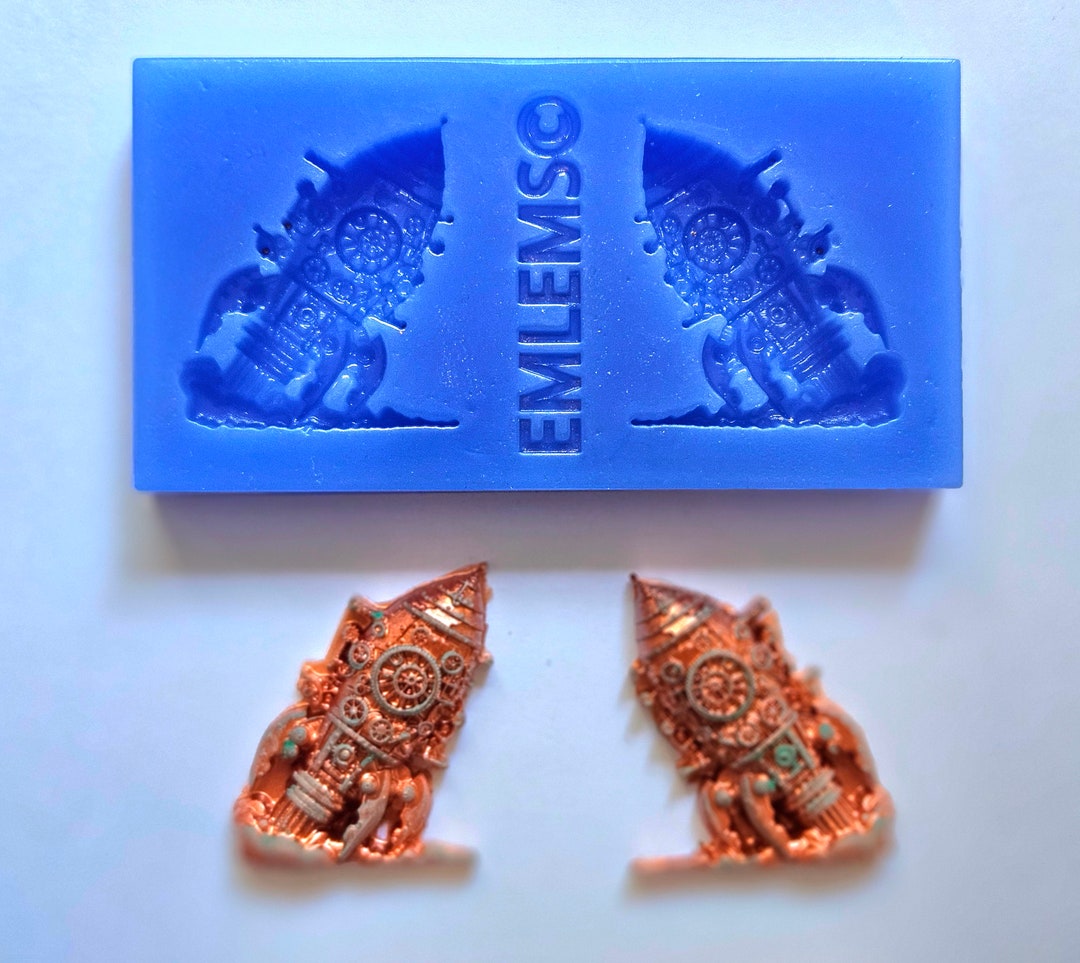 Steam Punk Rockets Emlems Miniature Steampunk Rockets Silicone Mould for Resin, Clay, Wax ...