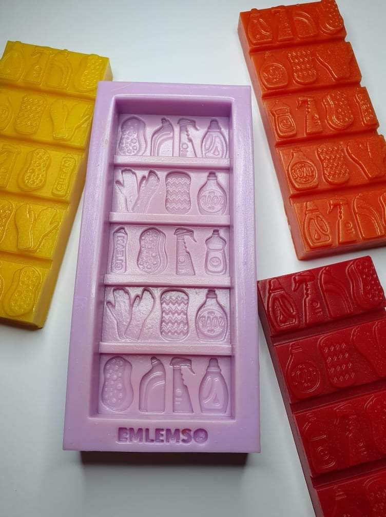 Wax Melt Molds Silicone,Rectangle Silicone Wax Melt Chocolate Bar Mold for  Wickless Wax Melt Candles Chocolate Bakeware Molds