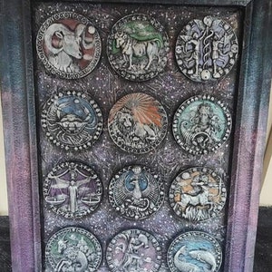 Emlems 12 silicone moulds zodiac astrology signs Horoscope Complete set. food safe for cake toppers, resin, pendants, fondant, chocolate etc image 2