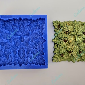Emlems New Small Square acorns Greenman Silicone Mould for resin, wax, chocolate, soap, clay and much more