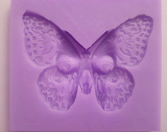 Emlems 6cm Skull Butterfly Silicone Mold gothique pour résine, décorations de gâteaux, fondant et bien plus encore