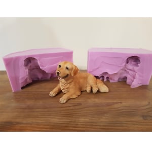 Large 3d Laying Labrador Silicone Mould for resin, fondant, chocolate, clay, concrete etc