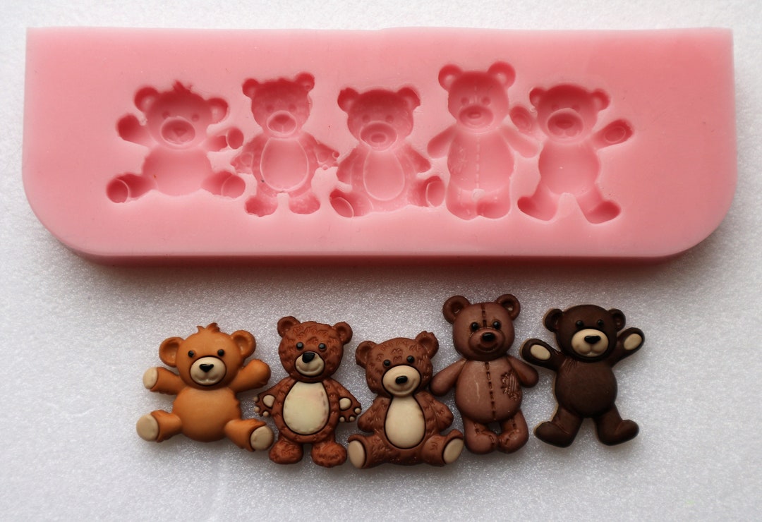 Large Bear Mold w/ Hat 36mm Silicone Mold Flexible Mold Chocolate Mold, MiniatureSweet, Kawaii Resin Crafts, Decoden Cabochons Supplies
