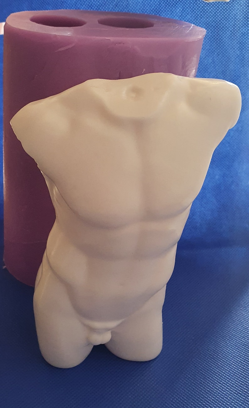 resin 5 inch Male Torso Silicone Mould food safe for cake toppers fondant chocolate etc