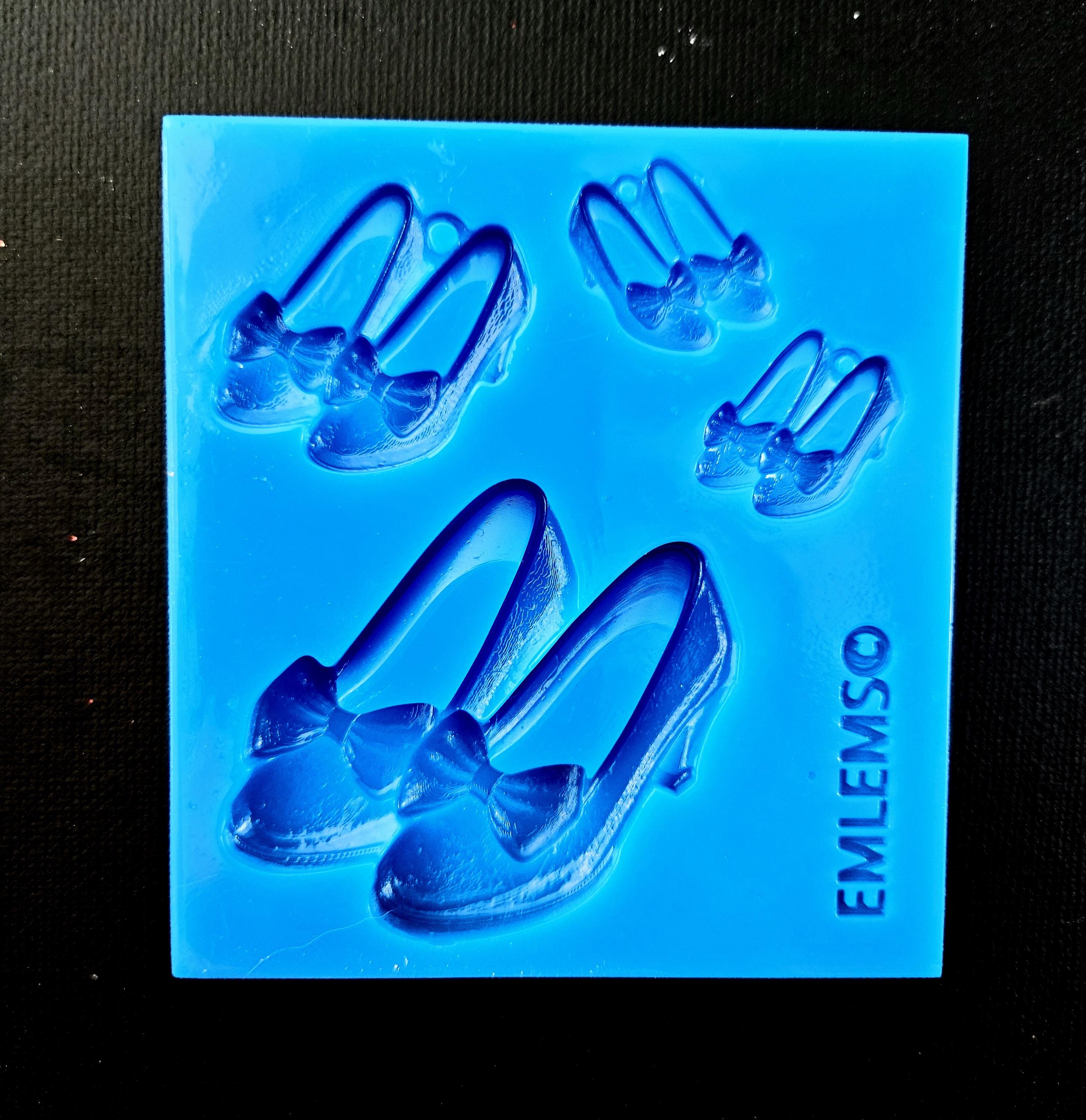 Emlems Ruby Slippers set silicone mould perfect for Jewellery, metal clay, resin, wax, chocolate, clay, embellishments toppers and more