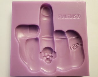 The middle finger fist Silicone Mould for cake toppers, resin, plaster, clay, wax, fondant and so much more