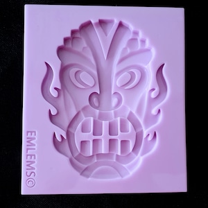 Tribal Tiki totem face 9 Silicone Mould for wax, resin, clay, cake toppers, chocolate and more