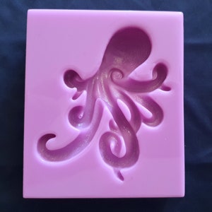 Emlems Silicone Mould Small Octopus Squid for cake toppers, resin, wax, fondant, chocolate, clay, concrete and so much more