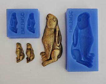 Emlems New Hare set Silicone Mould wicca, buddhism for cake toppers, resin, plaster, clay, wax, fondant and so much more