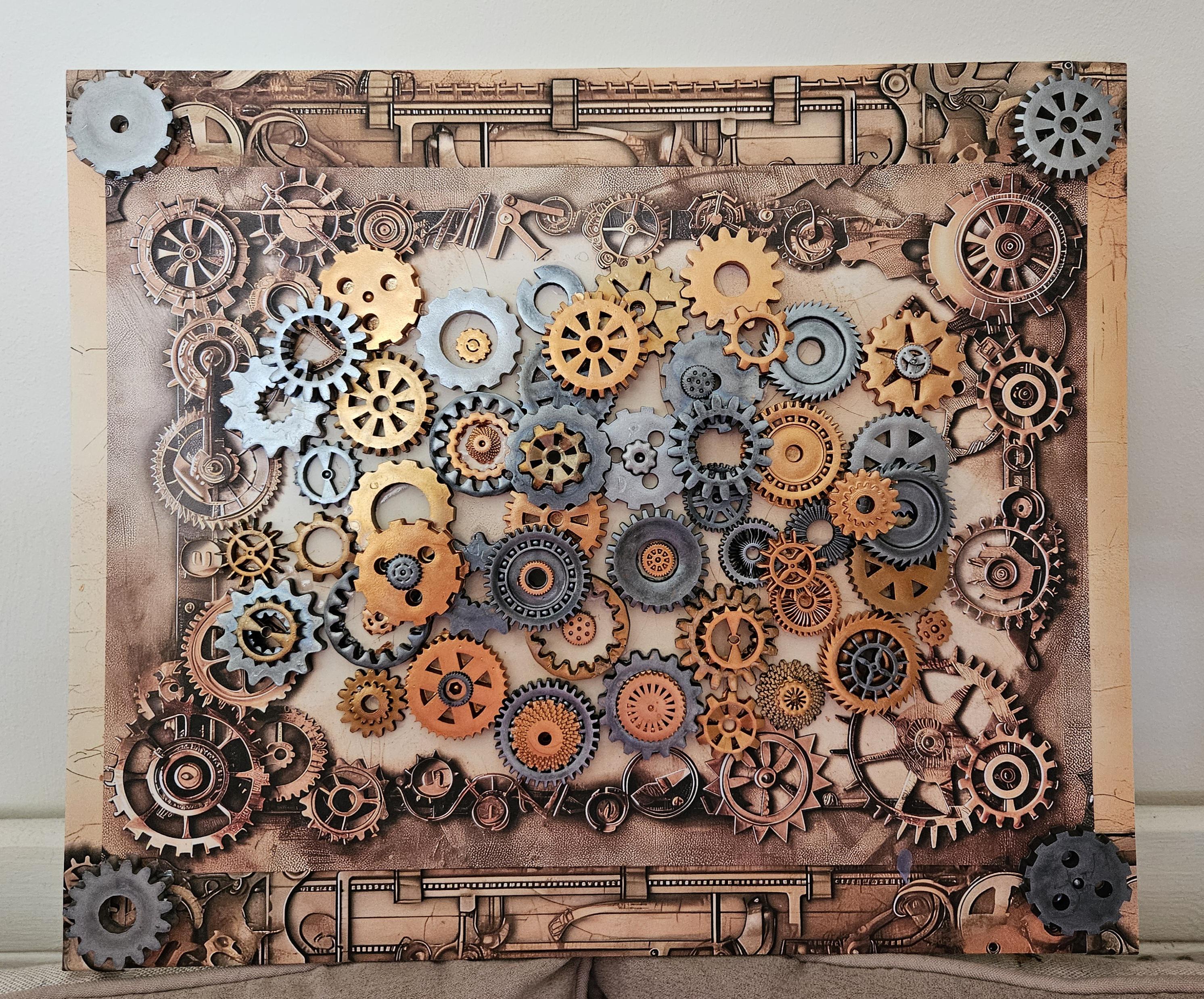 Emlems Steampunk Small Cogs 002 Silicone Mould for Cake Toppers, Resin ...