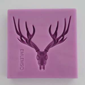 Emlems Small Deer Skull Silicone Mould for resin, cake toppers, fondant, clay etc