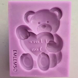 9cm TEDDY BEAR BORDER SILICONE MOULD FOR CAKE TOPPERS, CHOCOLATE, CLAY ETC