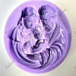 Emlems New Holy Family Nativity Christmas Christian catholic Silicone Mould set resin and food safe for cake toppers, fondant, chocolate etc