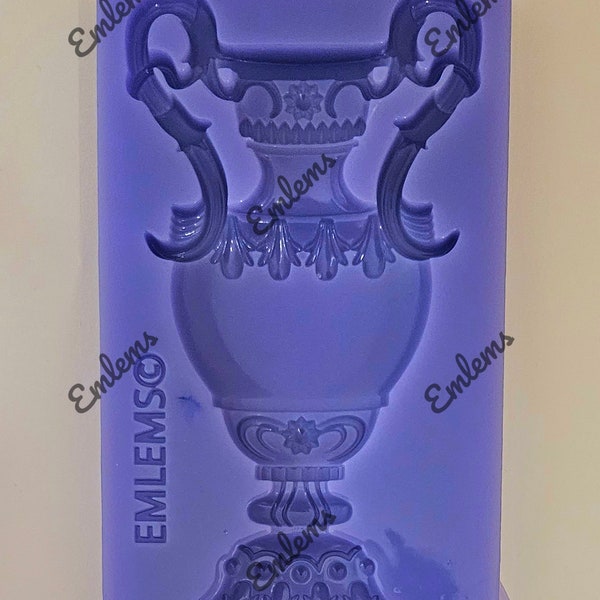 Emlems New large Grecian Vase Urn Silicone Mould food safe for cake toppers, resin, clay, plaster, wax, fondant and more