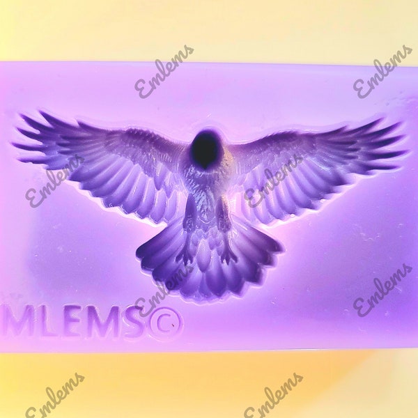 Emlems Silicone Mould Small Raven pendant size perfect for resin, wax, chocolate, clay, mixed media, toppers and more