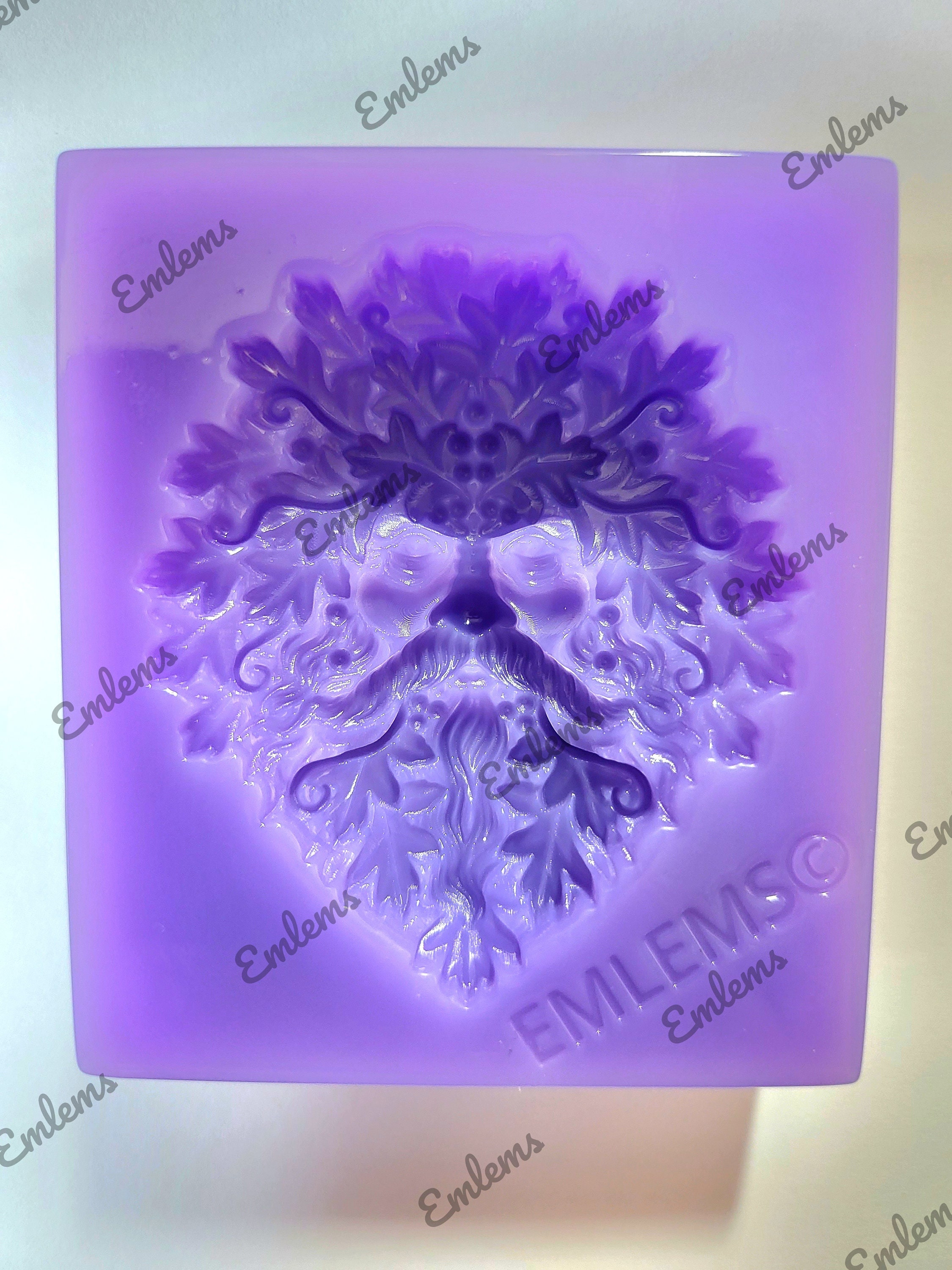 Emlems Silicone Mould Small Extra deep Greenman leaf berries perfect for wax melts, chocolate, soap, resin and more