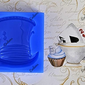 Emlems Ny Alice i Underlandet Liten Hattmakare Silikonform för resin, tårtdekorationer, lera, betong, fondant och blandteknik