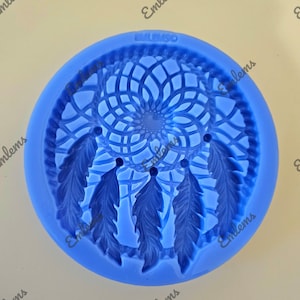 Emlems New Native Indian Feathered Dreamcatcher Silicone Mould. for Resin, cake topper, fondant, wax, chocolate, clay and more