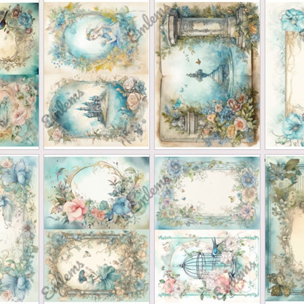 Emlems Secret Garden A4 Rice Papers Pack of 10 sheets. For crafting, mixed media, scrabooking, journal, crafts and more