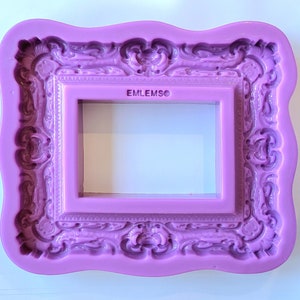 Emlems New Large Ornate baroque Frame Food Safe Silicone Mould for resin, cake toppers, clay, fondant, chocolate and more