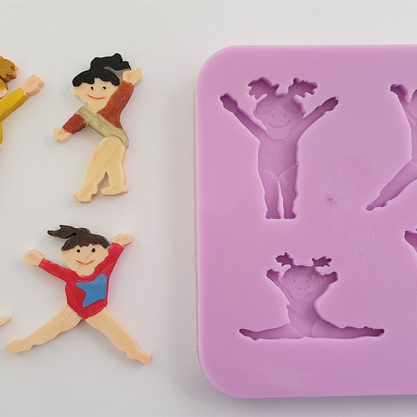 Gymnastics Food Safe Silicone Mould for cake toppers, fondant, resin, clay etc