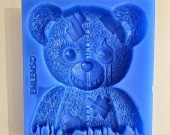 Emlems New Dark Haunted Horror Teddy Bear Silicone Mould for resin, chocolate, clay, wax, concrete, plaster and more