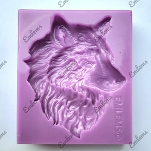 Emlems Wolf face Silicone Mould for resin, cake toppers, fondant, clay, wax, chocolate and so much more