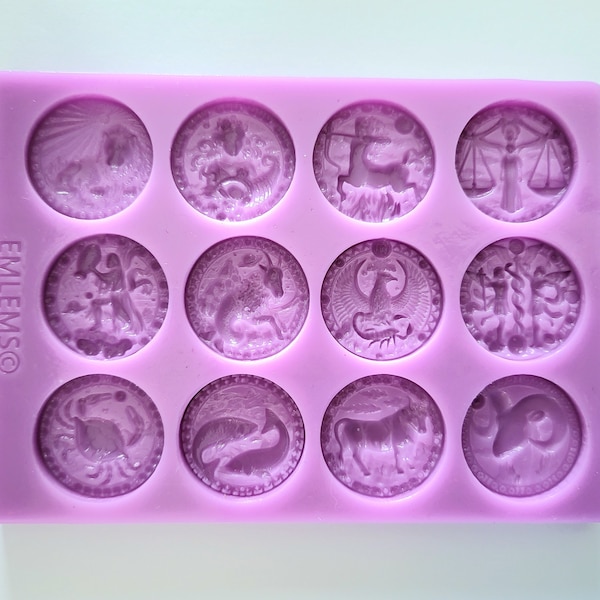 Emlems Zodiac astrology signs Horoscope Silicone mould Complete set food safe for cake toppers, resin, pendants, fondant, chocolate etc