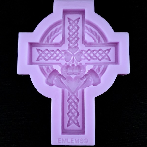 Emlems Irish Celtic Claddagh Clover Cross Silicone Mould for cake toppers, fondant etc