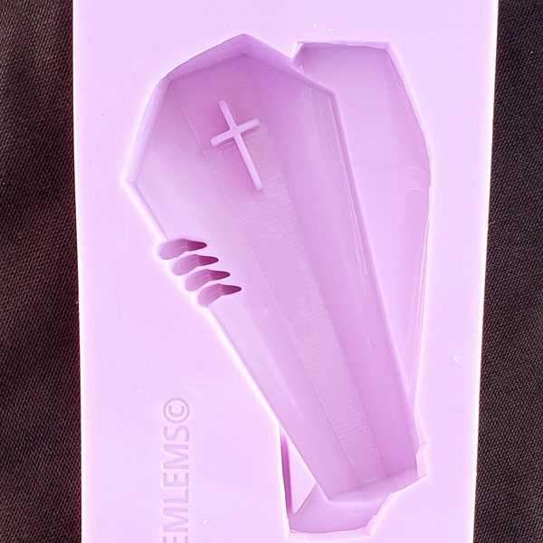 Emlems Halloween Coffin Silicone Mould food safe for cake toppers, resin, wax, fondant, chocolate and more