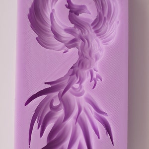 Emlems Large Phoenix Silicone Mould food safe for cake toppers, resin, fondant, chocolate and so much more