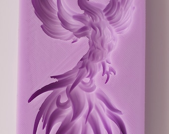 Emlems Large Phoenix Silicone Mould food safe for cake toppers, resin, fondant, chocolate and so much more