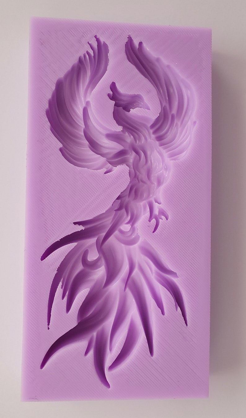 fondant chocolate etc resin Large Phoenix Silicone Mould food safe for cake toppers