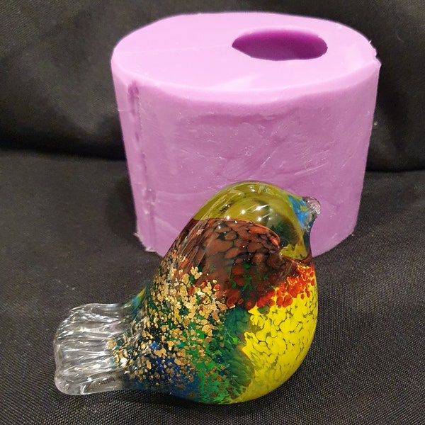 Emlems Shiny Glass Bird Silicone Mould for resin, clay, soap, paper weight, wax, food safe, chocolate and so much more