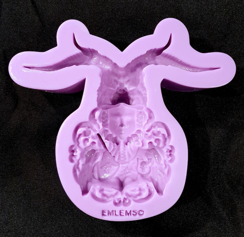 Emlems Wolf Woman Iron Lady warrior warewolf Silicone Mould for resin, concrete, clay, plaster, food safe and much more image 1