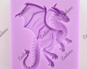 Emlems 10cm Dragon Silicone Mould for resin, cake toppers, fondant, clay, plaster, jesmonite, wax, soap and so much more