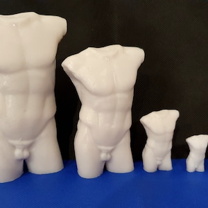2 inch Male Torso Silicone Mould food safe for cake toppers, resin, wax, candles, fondant, chocolate etc