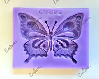 Emlems Tab Butterfly Silicone Mold pour résine, argile, chocolat, décorations de gâteaux, fondant, plâtre et bien plus encore