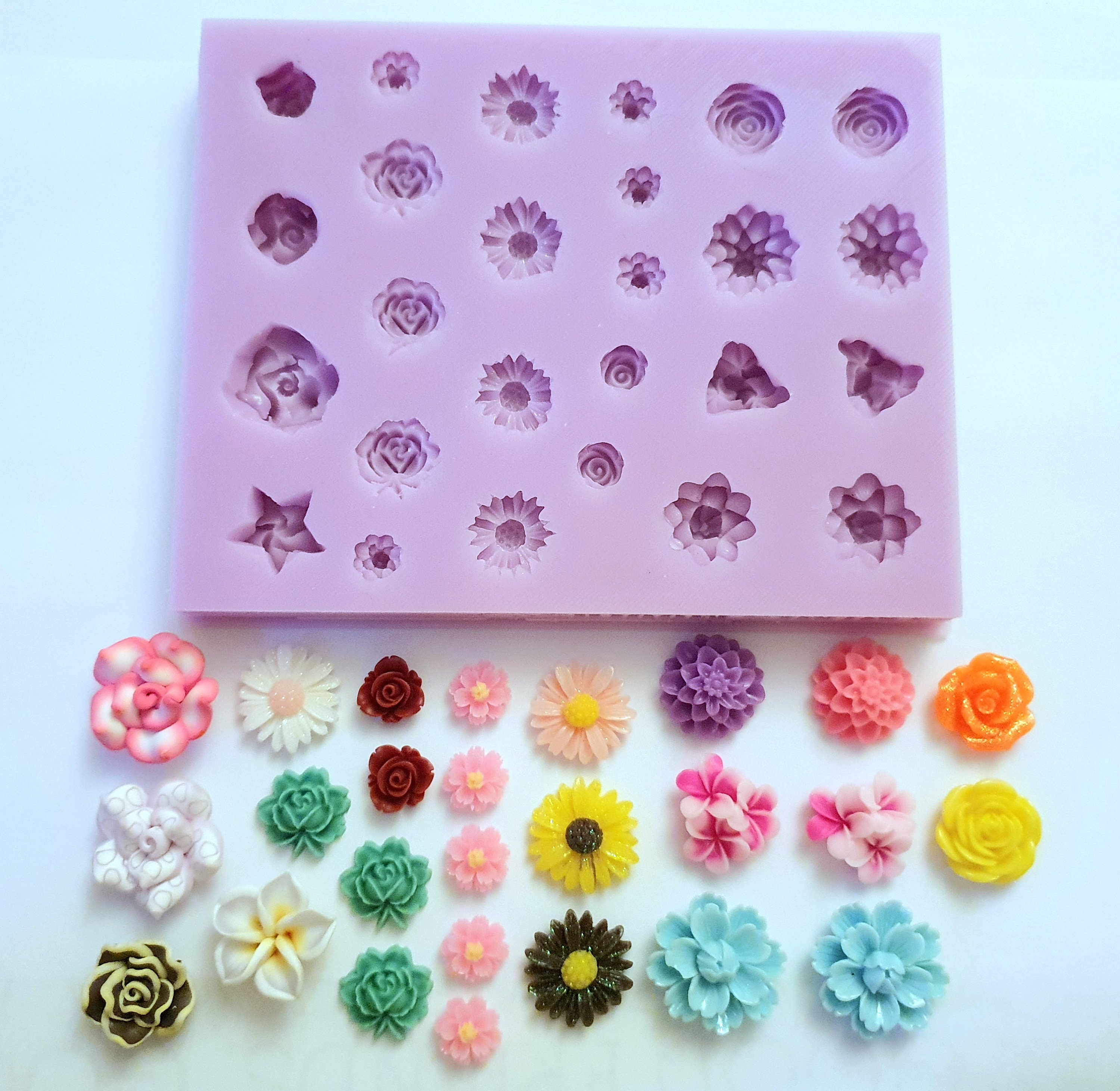 Floral Border Silicone Mold Flower Bouquet Pattern for Cake Decorating