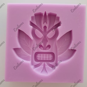 Tribal Tiki face 004 Silicone Mould for cake toppers, wax, resin, clay, chocolate, plaster and more